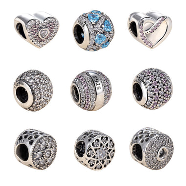 Dazzling CZ & Silver Charm Beads