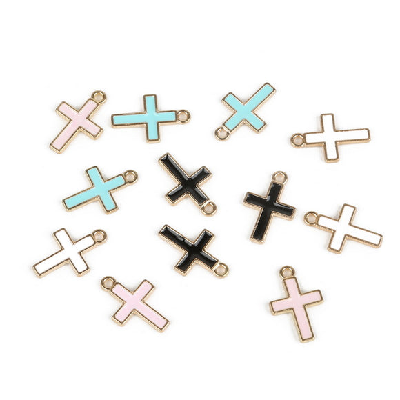 DIY Enamel Cross Charm