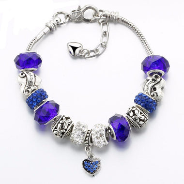 Silver & Glass Charms Bracelets