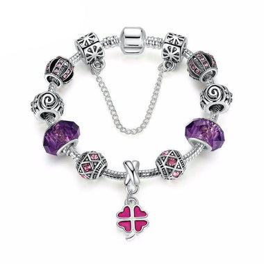 4 Clover Heart Lovely Charm Bracelets