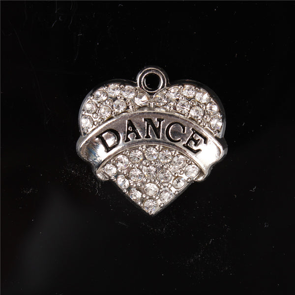 Lovely Rhinestones Heart Crystal Charm
