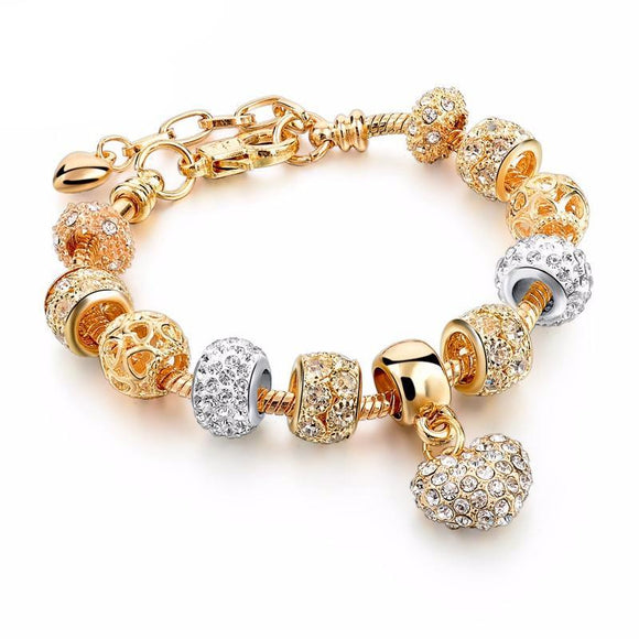 Luxury Crystal Heart Charm Bracelets