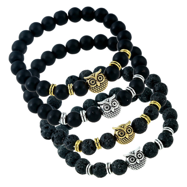 Owl Head Spacers Vintage Silvery Beads