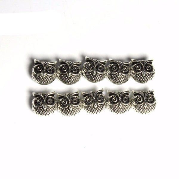 Owl Head Spacers Vintage Silvery Beads